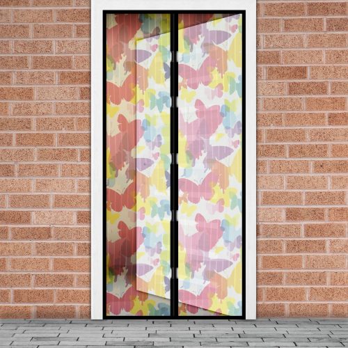 Szúnyogháló ajtóra színes pillangós