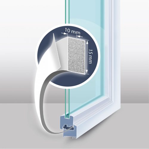 Öntapadós ajtó- ablakszigetelő habszalag 5 m fehér 15 mm
