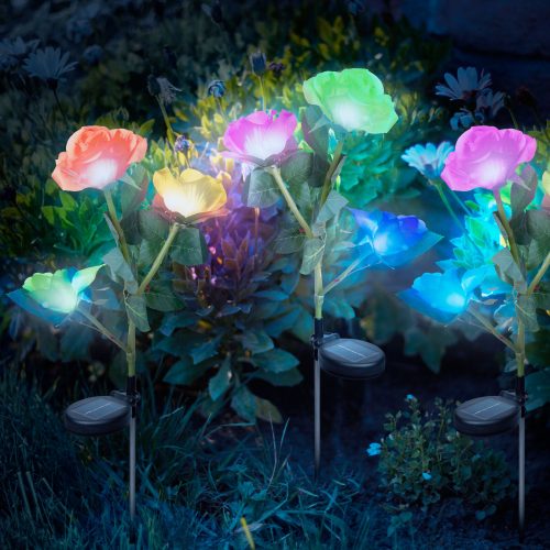 Leszúrható szolár virág RGB LED 70 cm