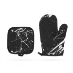 Edényfogó kesztyű és alátét szett - 25 cm - szürke