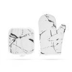 Edényfogó kesztyű és alátét szett - 25 cm - szürke