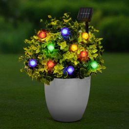 LED szolár fényfüzér - virág - 2,3 m - 20 LED - színes LED szolár fényfüzér - virág - 2,3 m - 20 LED - színes