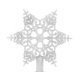 Karácsonyfa csúcsdísz - hópehely alakú - 20 x 20 cm - ezüst