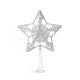 Karácsonyfa csúcsdísz - csillag alakú - 20 x 15 cm - ezüst
