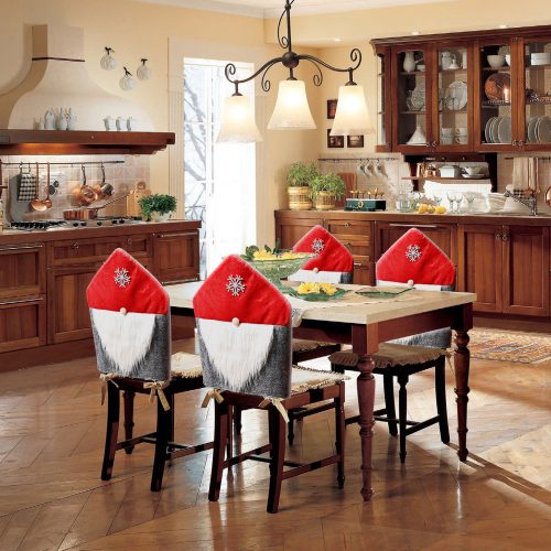 Karácsonyi székdekor skandináv manó piros