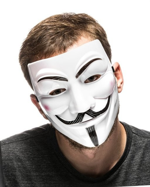 GUY FAWKES商品 Masca Vendetta Anonymous Guy Fawkes Halloween, plastic, alb