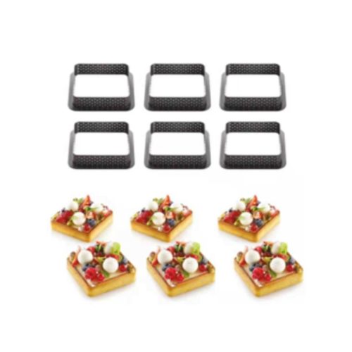 6 db-os négyzet alakú műanyag tarte/süti forma