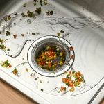 Rozsdamentes acél konyhai lefolyószűrő - 11 cm átmérő