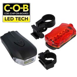 COB led-es bicikli lámpa szett