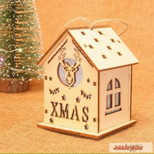 LED-es házikó XMAS felirattal