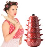 Zománcozott edénykészlet 10 részes Pöttyös 