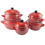 Zománcozott edénykészlet 10 részes Pöttyös 