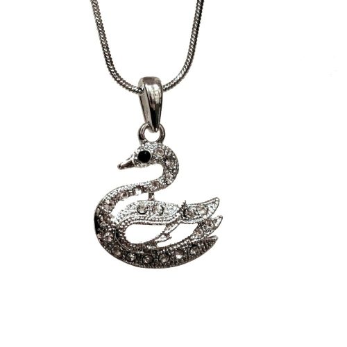 Nyaklánc és fülbevaló szett hattyú