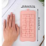 „U”-alakú táblás csoki készítő szilikon forma